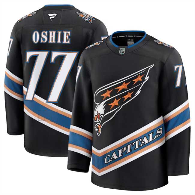 Men%27s Washington Capitals #77 TJ Oshie Black 2024-25 Alternate Stitched Hockey Jersey Dzhi